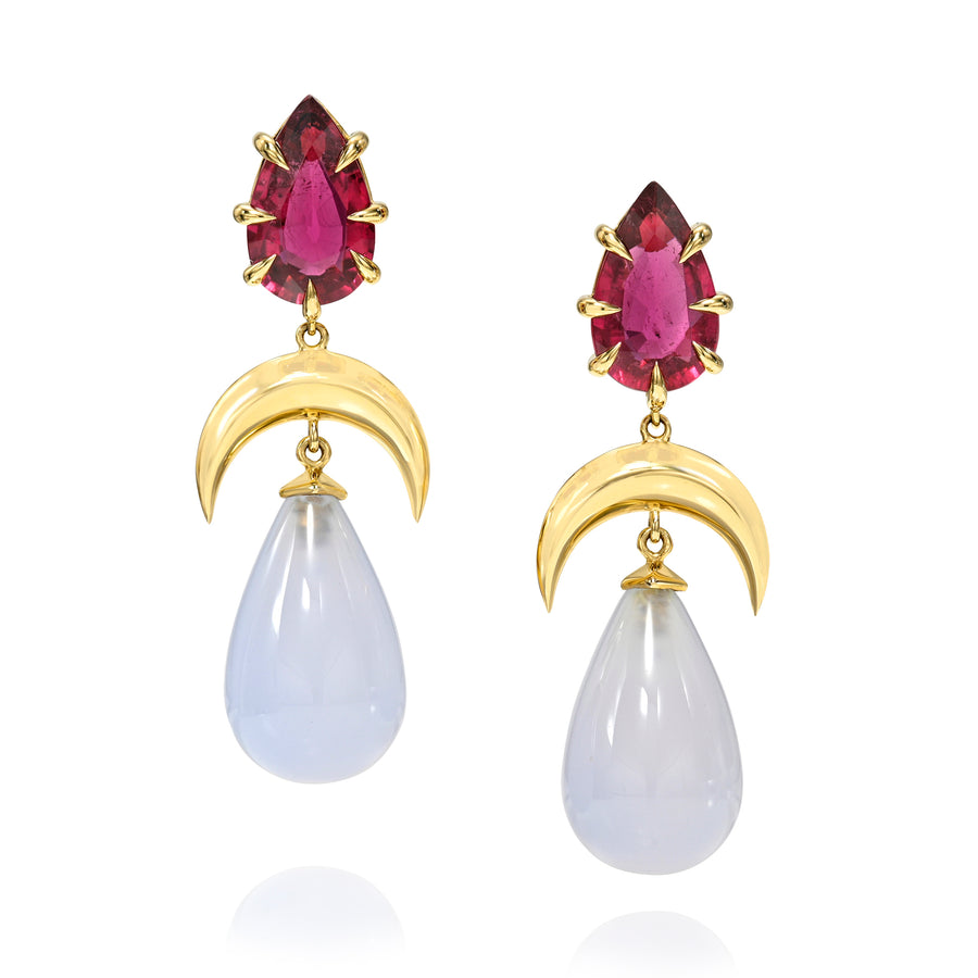 Crimson Sky Moon Earrings