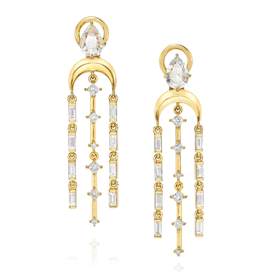 Long Moon Dangle Earrings