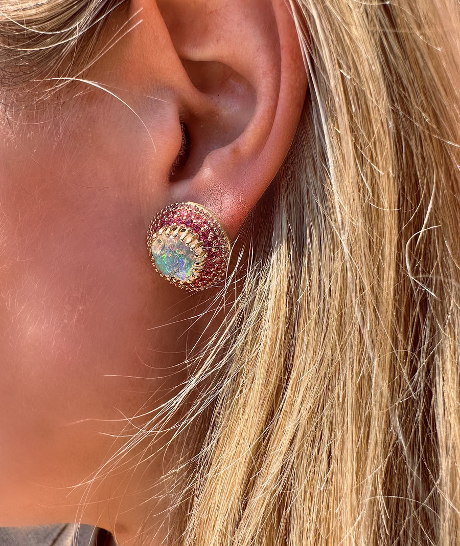 Blooming Fire Opal Earrings