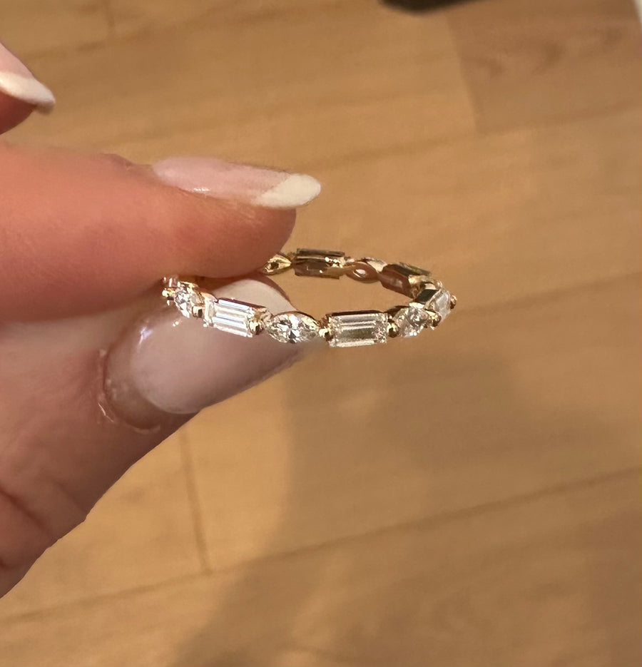 Marquis and Baguette Eternity Band