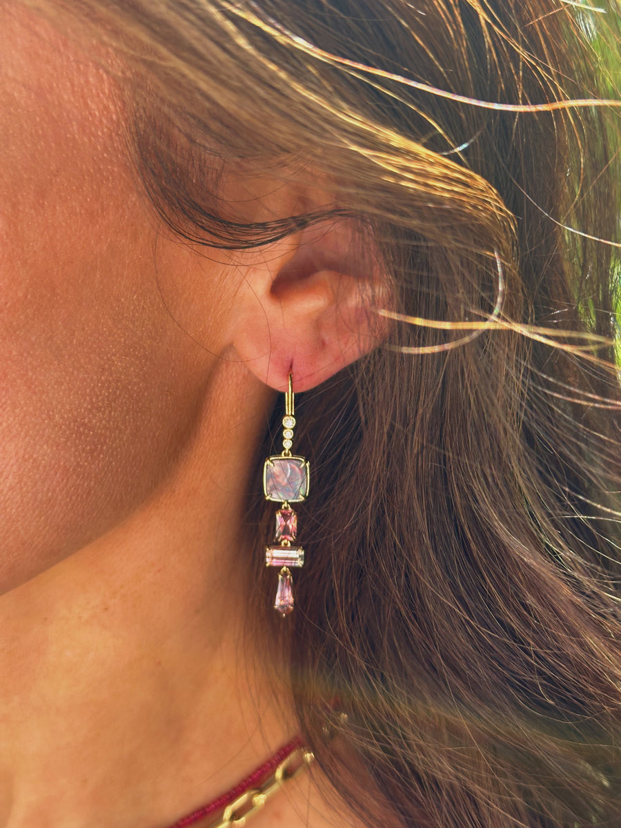 Sunset Burst Opal Earrings