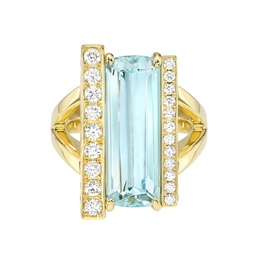 Aquamarine Bar Ring