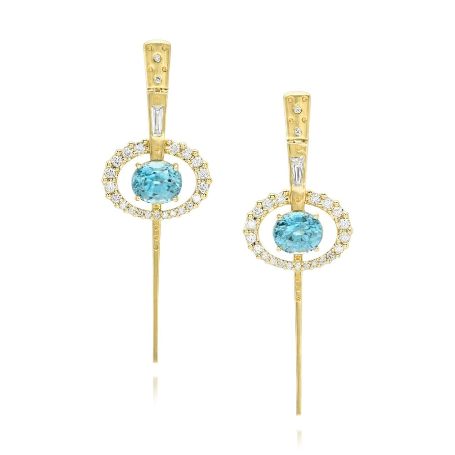 Clear Skies Long Line Orbit Earrings