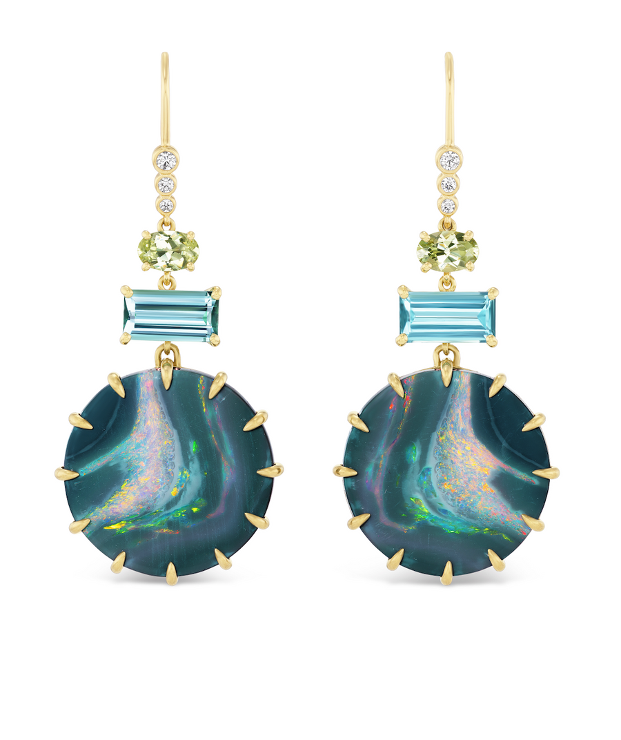Aurora Borealis Opal Earrings
