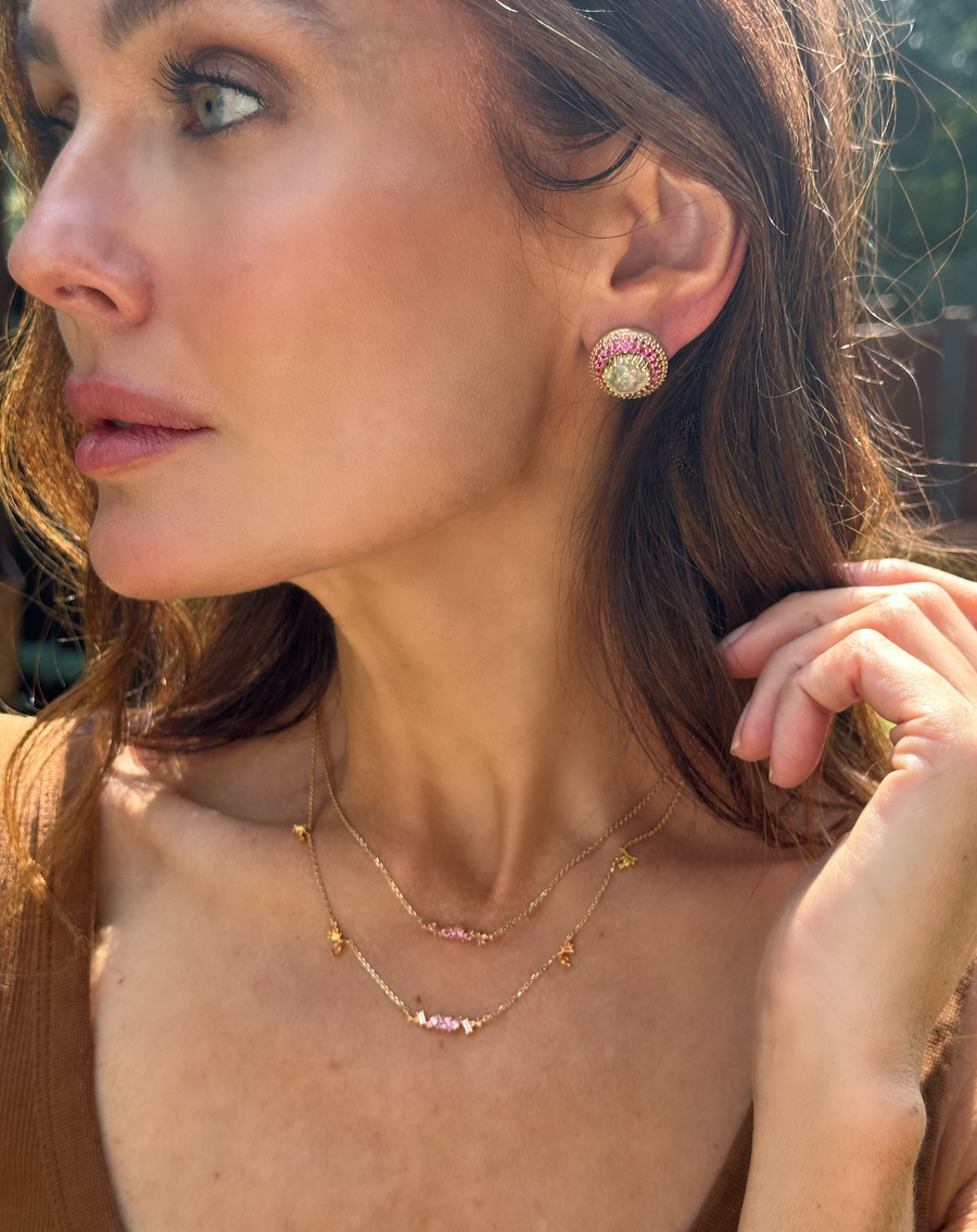 Blooming Fire Opal Earrings