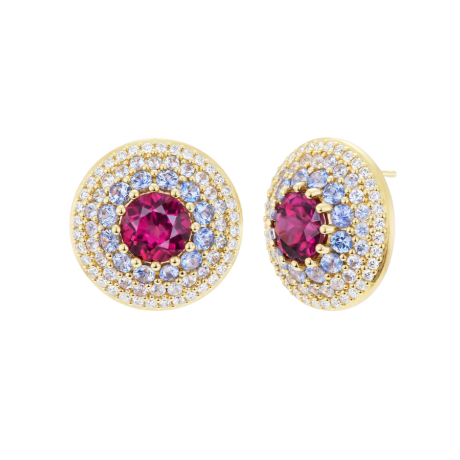 Cosmic Sky Garnet Earrings