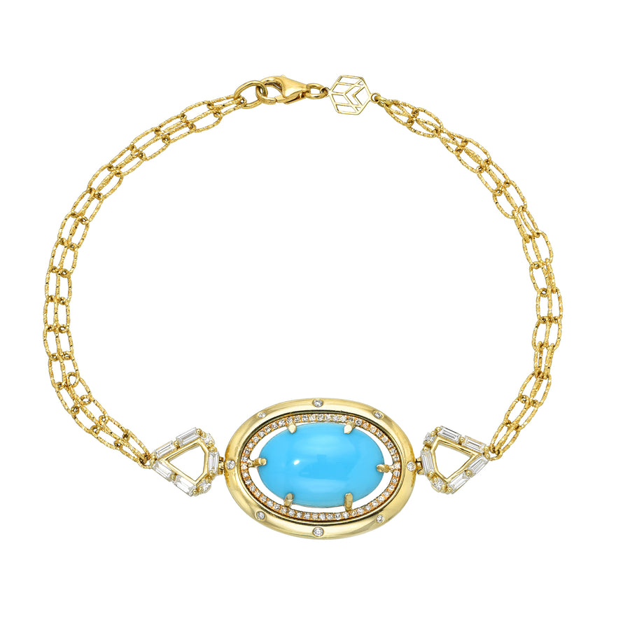 Sleeping Beauty Turquoise Shield Bracelet