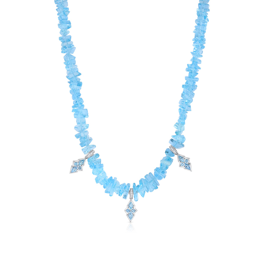 Three Times Aquamarine Necklace