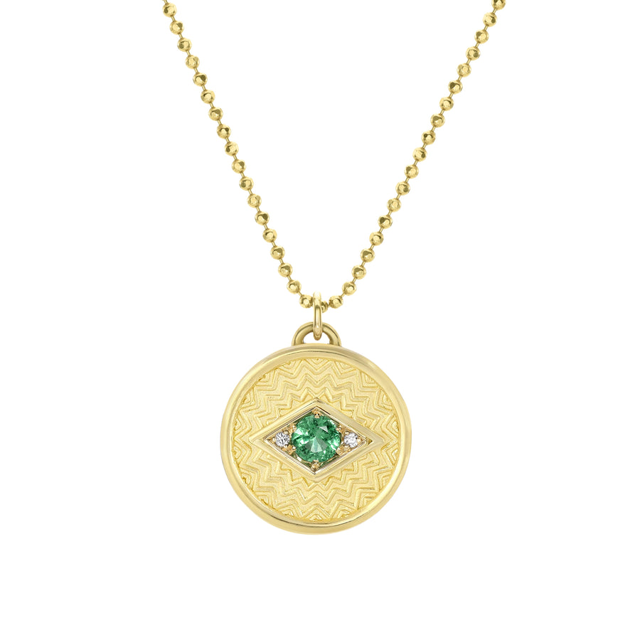 Petite Evil Eye Emerald Medallion