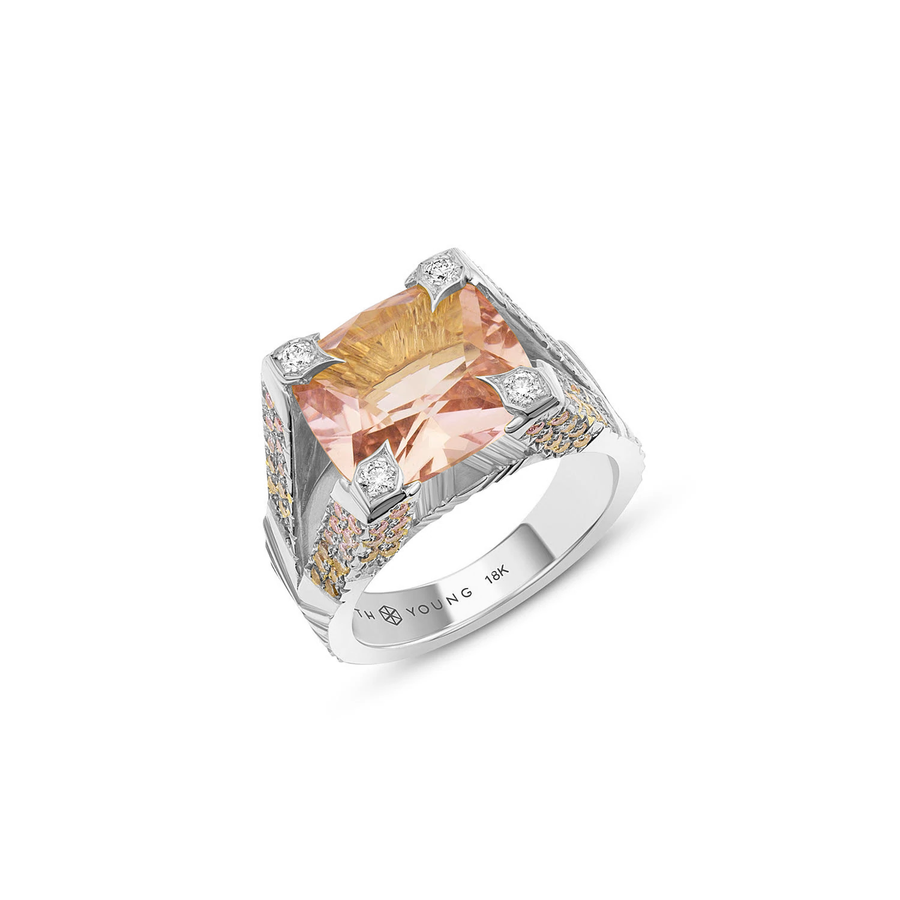 Ombre Pink Diamond Morganite Ring