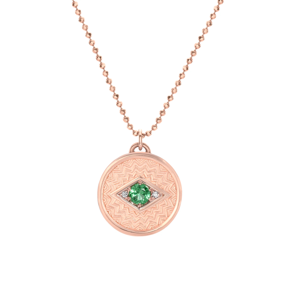 Petite Evil Eye Emerald Medallion