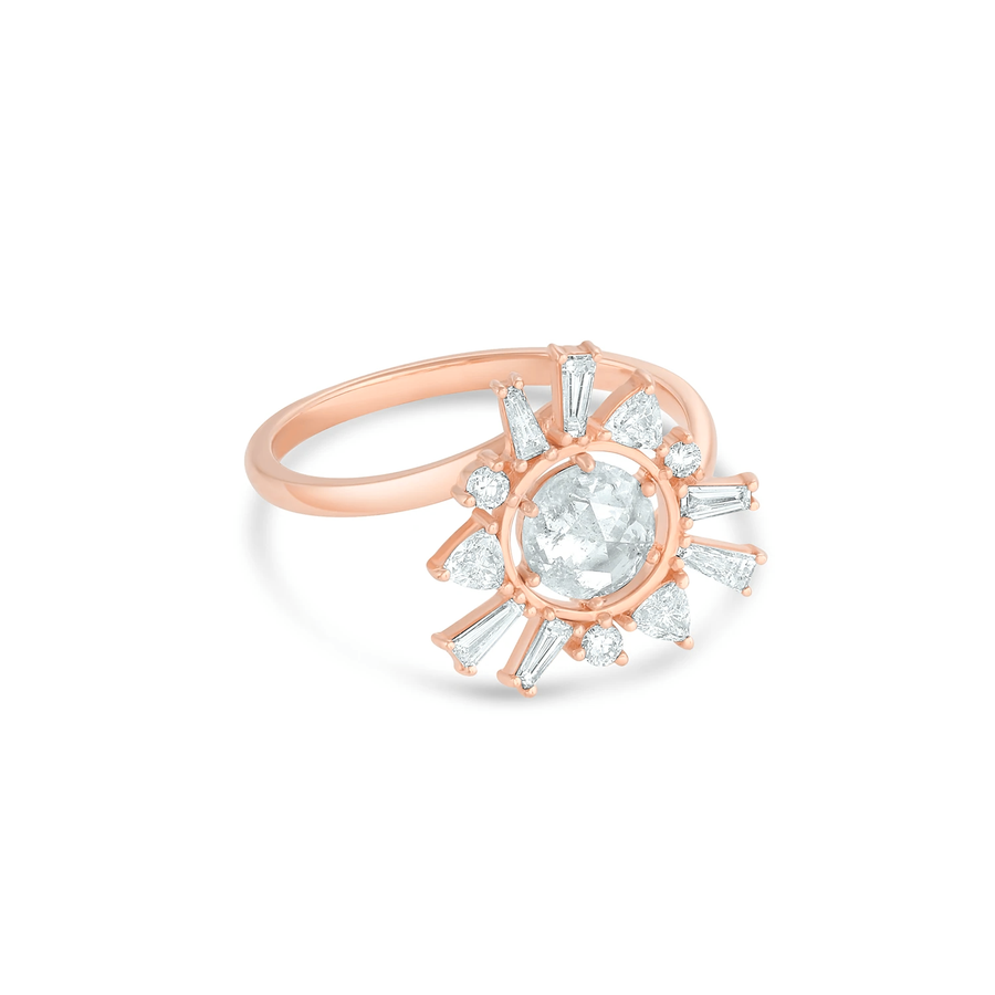Small Open Circle Ring with Iced Rosecut Diamond