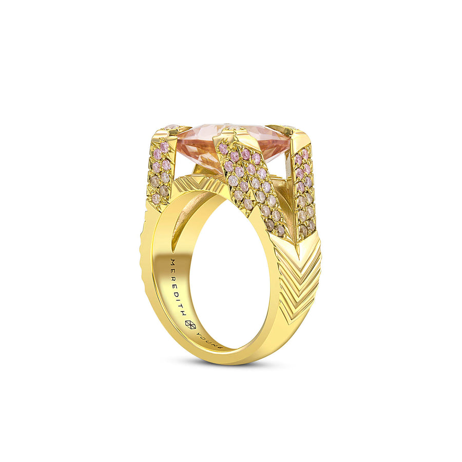 Ombre Pink Diamond Morganite Ring